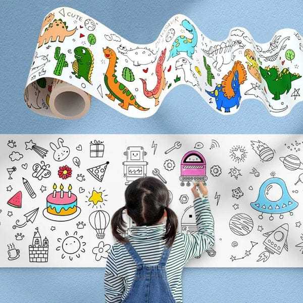 Graffiti Drawing Roll -Creative Art Wallpaper For Kids